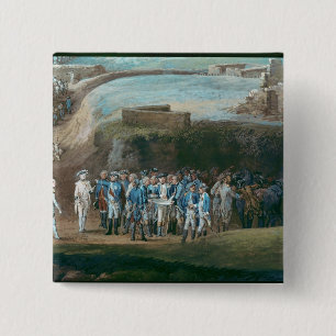 De Siege van Yorktown Vierkante Button 5,1 Cm
