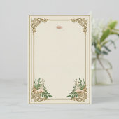 De sierlijke bloei bruiloft uitnodiging (Staand Voorkant)