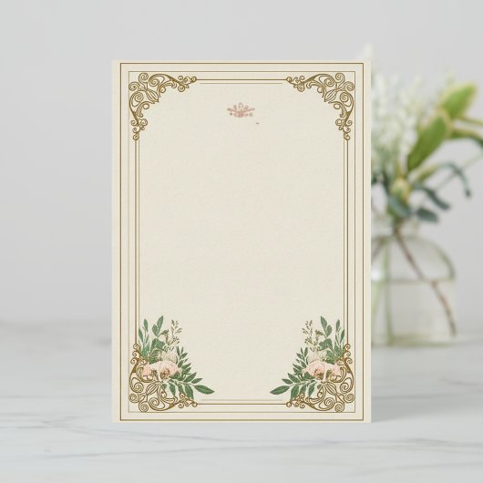 De sierlijke bloei bruiloft uitnodiging (Staand Voorkant)