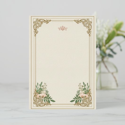 De sierlijke bloei bruiloft uitnodiging (Staand Voorkant)