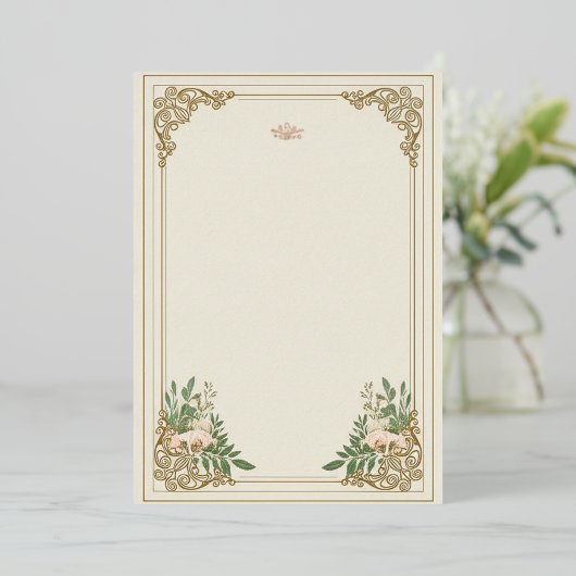 De sierlijke bloei bruiloft uitnodiging (Staand Voorkant)