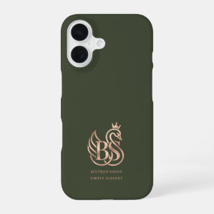 De sierlijke zwanen minimalistische olijf iPhone-h iPhone 16 Hoesje
