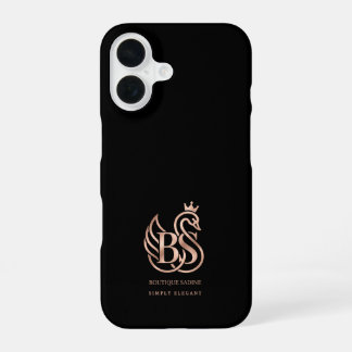 De sierlijke zwanen minimalistische zwarte iPhone- iPhone 16 Hoesje