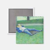 De Siesta (door Gustave Caillebotte) Magneet (Voorkant / Achterkant)