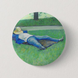 De Siesta (door Gustave Caillebotte) Ronde Button 5,7 Cm