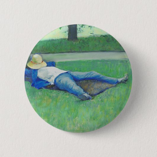 De Siesta (door Gustave Caillebotte) Ronde Button 5,7 Cm (Voorkant)