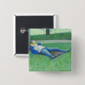 De Siesta (door Gustave Caillebotte) Vierkante Button 5,1 Cm (Voorkant /achterkant)