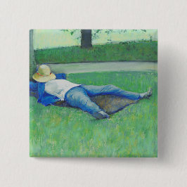 De Siesta (door Gustave Caillebotte) Vierkante Button 5,1 Cm