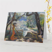 De Siesta (Jeanne Resting in een schommelstoel) Kaart (Gele Bloem)