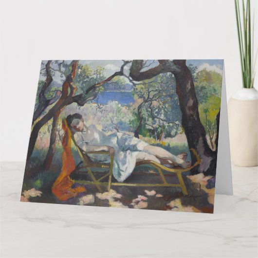 De Siesta (Jeanne Resting in een schommelstoel) Kaart (Voorkant)