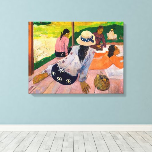 De Siesta | Paul Gauguin | Canvas Afdruk (Insitu (Houten vloer))