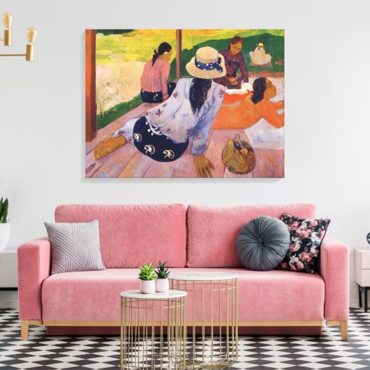 'De Siesta' - Paul Gauguin Canvas Afdruk (Insitu (Woonkamer))