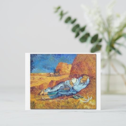 De Sieste de Vincent Van Gogh Briefkaart (Staand voorkant)
