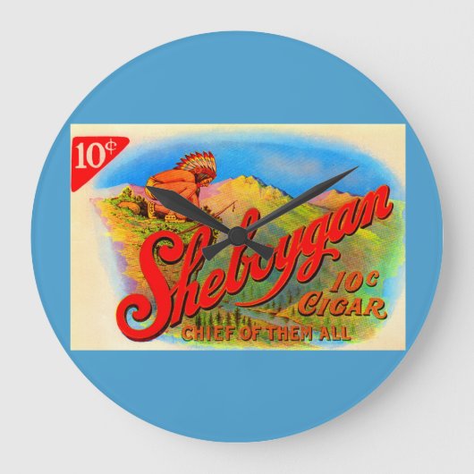 de sigarenetiket van jaren '20Sheboygan Grote Klok (Voorkant)