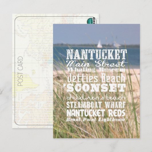 De Sights of Nantucket, Massachusetts - Briefkaart (Voorkant / Achterkant)