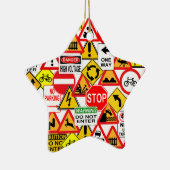 De signaalversiering van het verkeer - pas aan! keramisch ornament (Rechts)