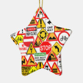 De signaalversiering van het verkeer - pas aan! keramisch ornament (Links)