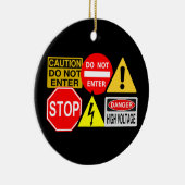 De signaalversiering van het verkeer - pas aan! keramisch ornament (Rechts)