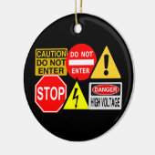 De signaalversiering van het verkeer - pas aan! keramisch ornament (Links)