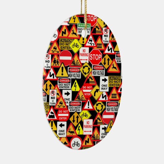 De signaalversiering van het verkeer - pas aan! keramisch ornament (Rechts)