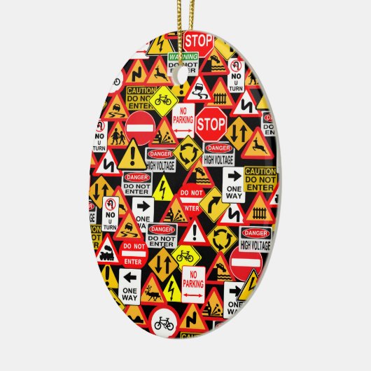 De signaalversiering van het verkeer - pas aan! keramisch ornament (Links)