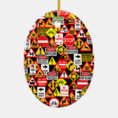 De signaalversiering van het verkeer - pas aan! keramisch ornament (Voorkant)