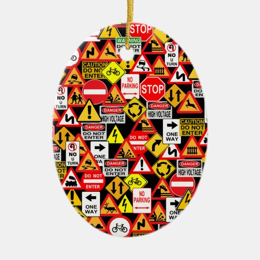 De signaalversiering van het verkeer - pas aan! keramisch ornament (Voorkant)