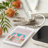 De Signature Whimsy (Roze & Turkoois) Sleutelhanger (Voorkant Rechts)