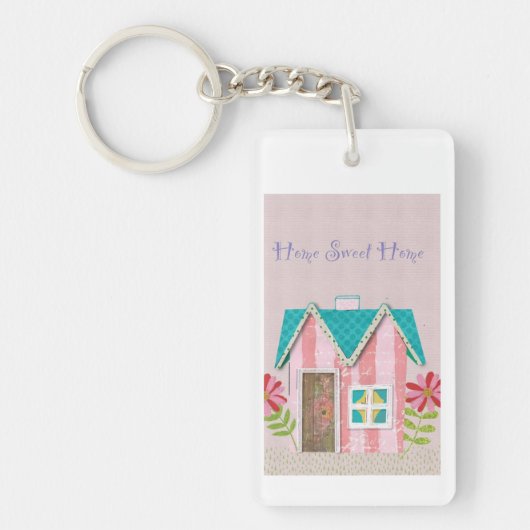 De Signature Whimsy (Roze & Turkoois) Sleutelhanger (Voorkant)