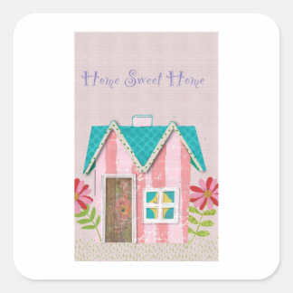 De Signature Whimsy (Roze & Turkoois) Vierkante Sticker