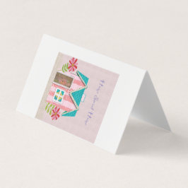 De Signature Whimsy (Roze & Turkoois) Visitekaartje