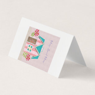 De Signature Whimsy (Roze & Turkoois) Visitekaartje