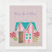 De Signature Whimsy (Roze & Turkoois) Wijn Etiket (Enkel label)