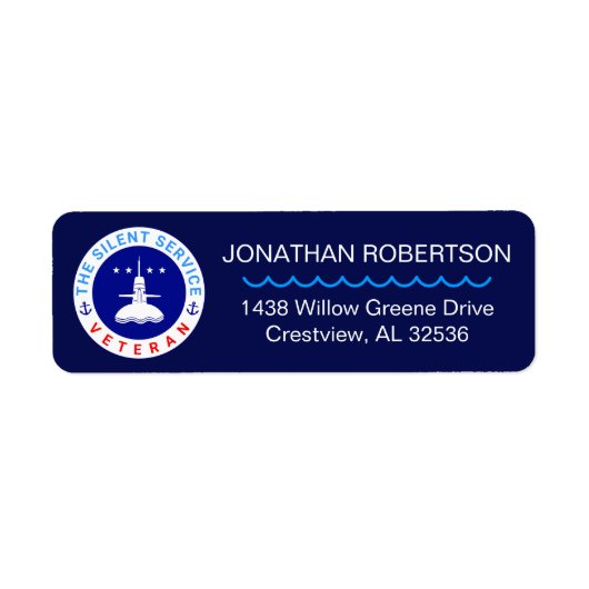 De Silent Service Veteran elegant aanpasbaar Etiket (Voorkant)