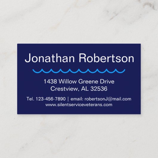 De Silent Service Veteran-elegant Visitekaartje (Achterkant)