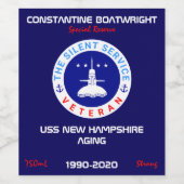 De Silent Service Veteran stijlvol Wijn Etiket (Enkel label)