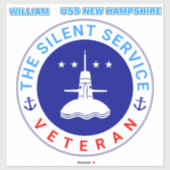 De Silent Service Veteran submariner elegant Sticker (Vel)