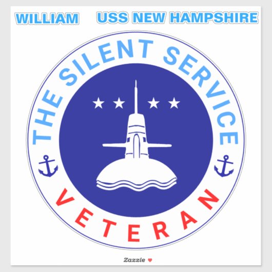 De Silent Service Veteran submariner elegant Sticker (Vel)
