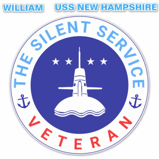 De Silent Service Veteran submariner elegant Sticker (Voorkant)