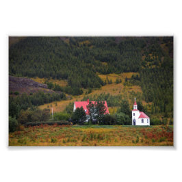 De Silfrastadakirkja-kerk in IJsland Foto Afdruk
