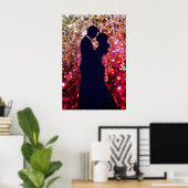 De Silhouet van Jonge Liefde op een Muurposter Poster (Thuiskantoor)