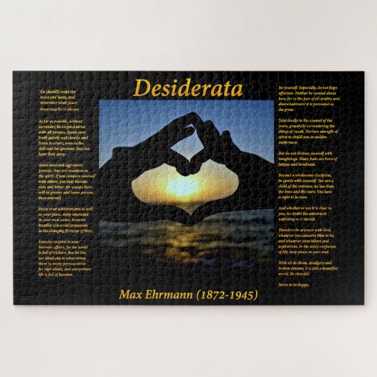 De Silhouette hand met hen maakt een hart Legpuzzel (Horizontaal)