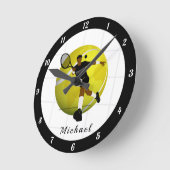 De Silhouette Illustratie Sport Naam van Tennis Pl Ronde Klok (Hoek)