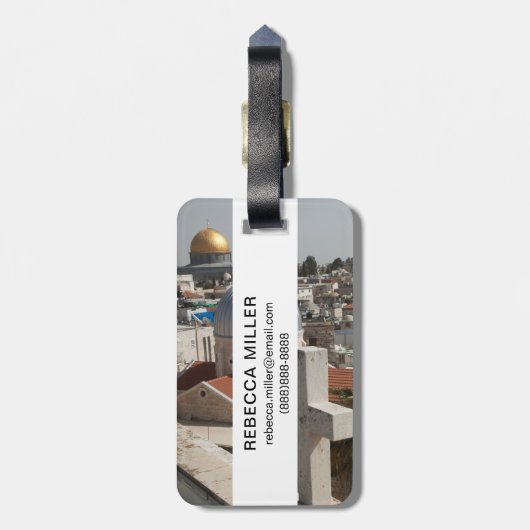 De Silhouette van het Oude Jeruzalem Bagagelabel (Achterkant verticaal)
