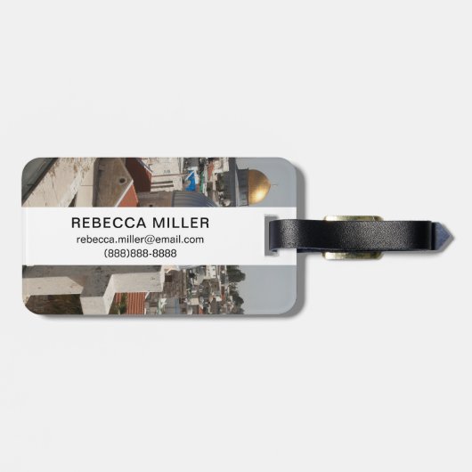 De Silhouette van het Oude Jeruzalem Bagagelabel (Achterkant horizontaal)