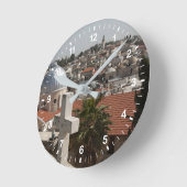 De Silhouette van het Oude Jeruzalem Ronde Klok (Hoek)