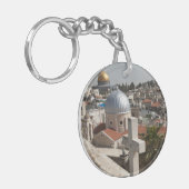 De Silhouette van het Oude Jeruzalem Sleutelhanger (Voorkant Links)