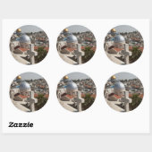 De Silhouette van Oud Jeruzalem Ronde Sticker (Vel)