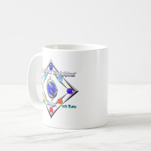 De Silver Dolphins Saga van het Leven en de Logo v Koffiemok (Voorkant links)