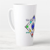 De Silver Dolphins Saga van het Leven en de Logo v Latte Mok (Linkerhoek)